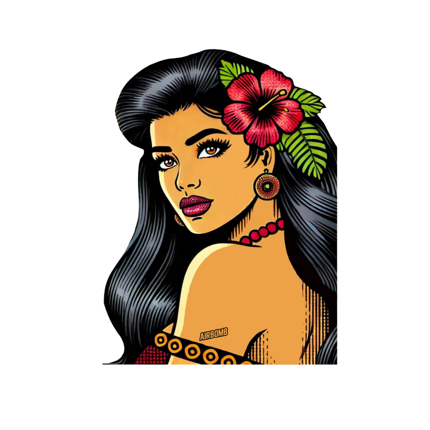 Forest Berry Car Air Freshener - Hibiscus Flower Woman Design