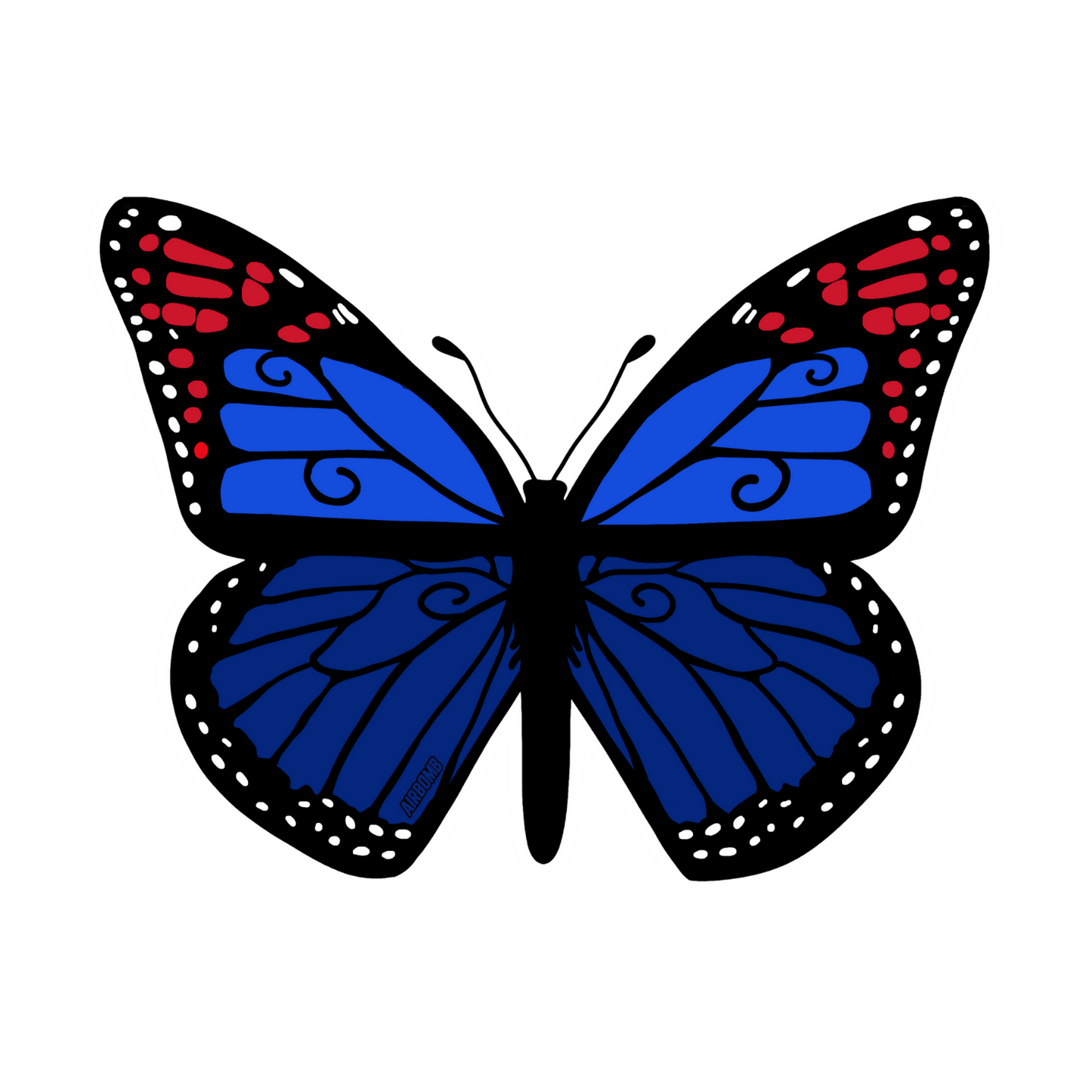 Raspberry Car Air Freshener - Blue Butterfly Design