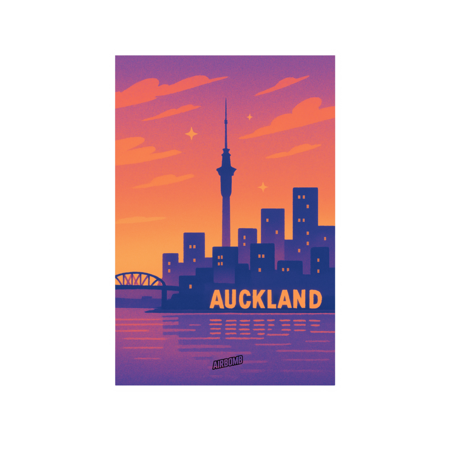 Raspberry Car Air Freshener - Auckland Skyline Design