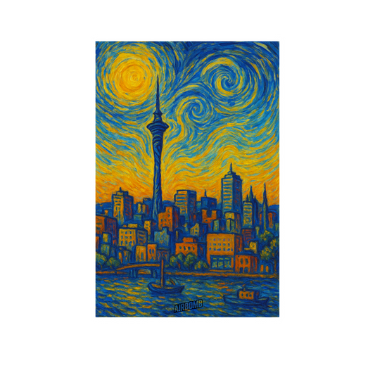 Auckland Skyline van Gogh